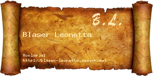 Blaser Leonetta névjegykártya